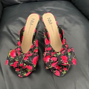 Satin sling back shoes